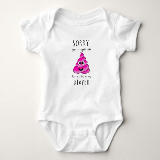Your Opinion Doesn’t Fit in My Diaper – Funny Baby Romper (Voorkant)