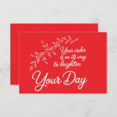 Your Order is On Its Way Flat Thank You Card Bedankkaart (Voorkant / Achterkant)