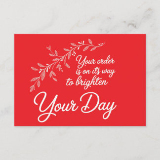 Your Order is On Its Way Flat Thank You Card Bedankkaart