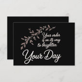 Your Order is On Its Way Flat Thank You Card Bedankkaart (Voorkant / Achterkant)