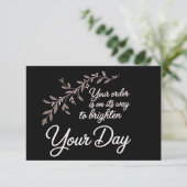 Your Order is On Its Way Flat Thank You Card Bedankkaart (Staand voorkant)