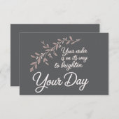 Your Order is On Its Way Flat Thank You Card Bedankkaart (Voorkant / Achterkant)