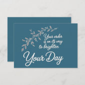 Your Order is On Its Way Thank You Card Bedankkaart (Voorkant / Achterkant)