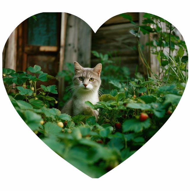 Your Own Heart Shaped Cat Photo Magnet Fotobeeldje Magneet (Voorkant)