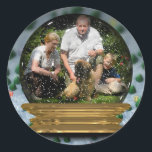Your own photo in a Snowglobe Frame! - Ronde Sticker<br><div class="desc">An easy to customize design to display your own photos in a gorgeous snow globe frame!</div>