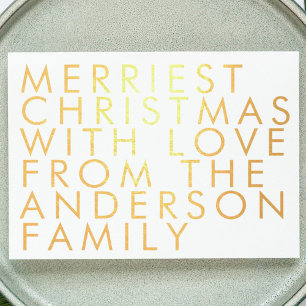 Your Own Text Gold Foil Merry Christmas Card Folie Kaarten