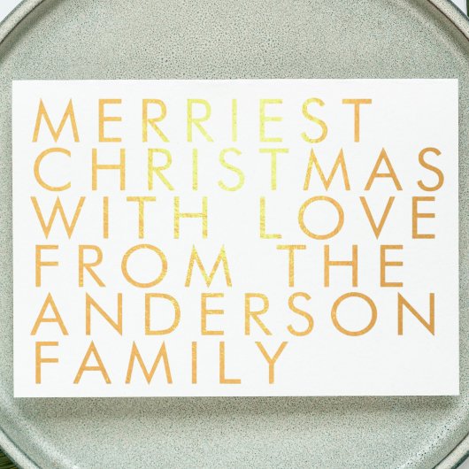 Your Own Text Gold Foil Merry Christmas Card Folie Kaarten