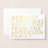 Your Own Text Gold Foil Merry Christmas Card Folie Kaarten (Voorkant met envelop)
