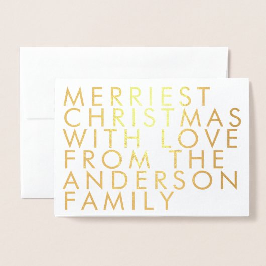 Your Own Text Gold Foil Merry Christmas Card Folie Kaarten (Voorkant met envelop)