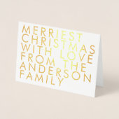 Your Own Text Gold Foil Merry Christmas Card Folie Kaarten (Voorkant)