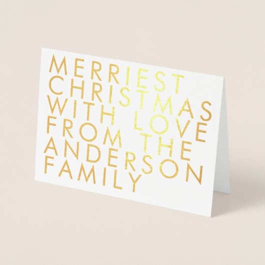 Your Own Text Gold Foil Merry Christmas Card Folie Kaarten (Voorkant)