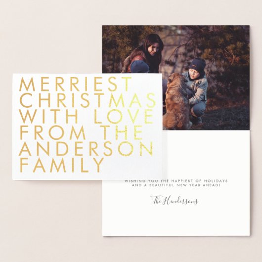 Your Own Text Gold Foil Merry Christmas Card Folie Kaarten (Display)