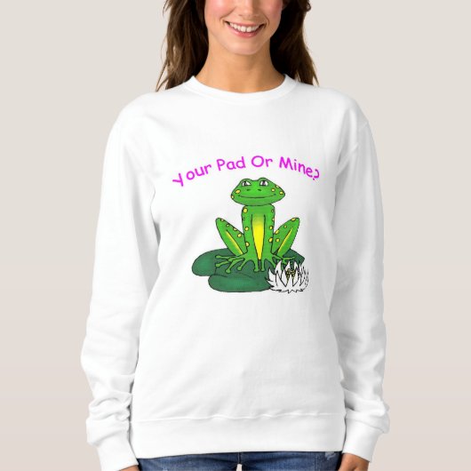 Your Pad or Mine - Women's White Long Sleeve Trui (Voorkant)
