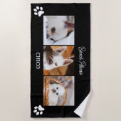 Your pet dog chihuahua custom photos collage name strandlaken (Voorkant)