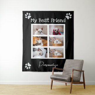 Your pet dog custom photo collage best friend name wandkleed