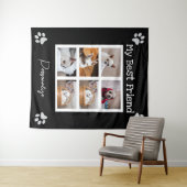 Your pet dog custom photo collage best friend name wandkleed (In Situ (horizontaal))