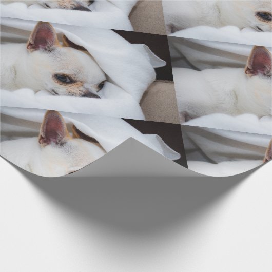 Your pet dog puppy custom photo chihuahua pattern cadeaupapier (Hoek)