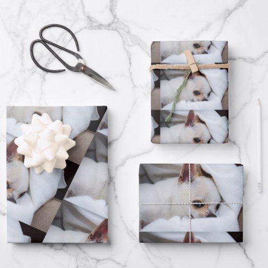 Your pet dog puppy custom photo chihuahua pattern inpakpapier vel (Voorkant)