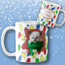 Your Pet on a Christmas Lights Mug Koffiemok