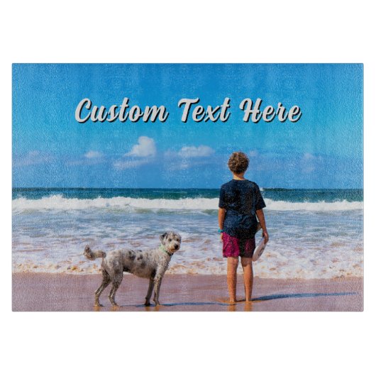 Your Pet Photo Cutting Board with Custom Text Snijplank (Voorkant)