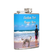 Your Pet Photo Flask Personalized Text Heupfles (Rechts)