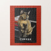 Your Pet Photo, Name, Red Background, Personalized Legpuzzel (Verticaal)