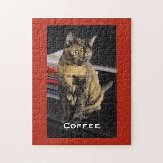 Your Pet Photo, Name, Red Background, Personalized Legpuzzel (Verticaal)