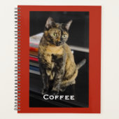 Your Pet Photo, Name, Red Background, Spiral Planner (Voorkant)