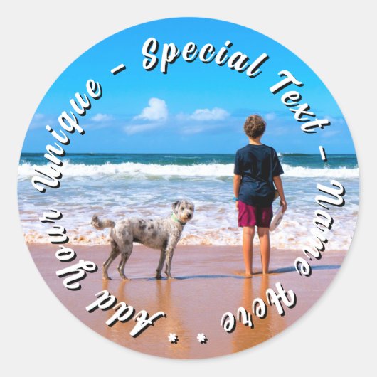 Your Pet Photo Stickers Personalized Text (Voorkant)