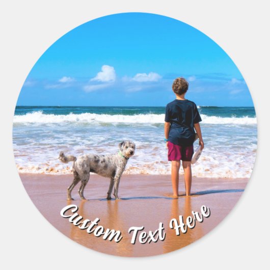 Your Pet Photo Stickers Personalized Text Name (Voorkant)
