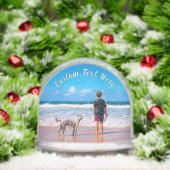 Your Pet Photo with Custom Text Personalized Sneeuwbol (Kerstmis)