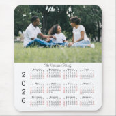 Your Photo and Name 2026 Calendar Muismat (Voorkant)