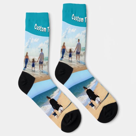 Your Photo Collage Socks Gift Personalized Text Sokken (Rechts)