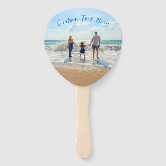 Your Photo Hand Fan with Custom Text Handwaaier (Achterkant)
