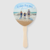 Your Photo Hand Fan with Custom Text Handwaaier (Voorkant)