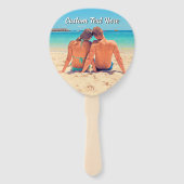 Your Photo Hand Fan with Custom Text Handwaaier (Achterkant)