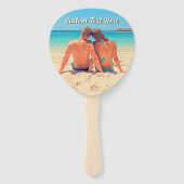 Your Photo Hand Fan with Custom Text Handwaaier (Voorkant)