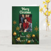 Your photo here Personalized Family Christmas Card Kaart (Gele Bloem)
