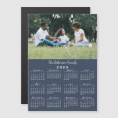 Your Photo Name Custom Blue 2026 Calendar Magnet (Voorkant / Achterkant)