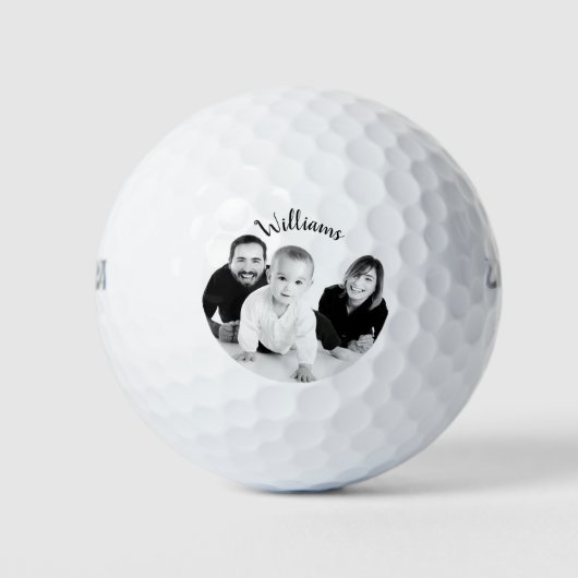 YOUR PHOTO NAME FAMILY Personalized Golf Balls Golfballen (Voorkant)