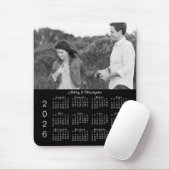 Your Photo Names Personalized Black 2026 Calendar Muismat (Met muis)