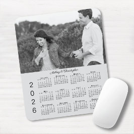 Your Photo Names Personalized Gray 2026 Calendar Muismat