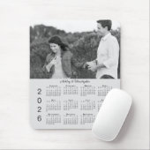 Your Photo Names Personalized Gray 2026 Calendar Muismat (Met muis)