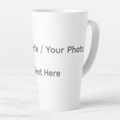 Your Photo or Text Here (Customizable Design) Latte Mok (Rechterhoek)