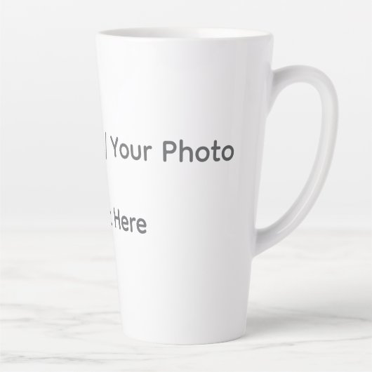 Your Photo or Text Here (Customizable Design) Latte Mok (Rechts)