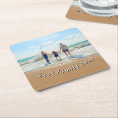 Your Photo Paper Coaster Text - Best Family Ever Kartonnen Onderzetters (Schuin)