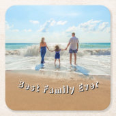 Your Photo Paper Coaster Text - Best Family Ever Kartonnen Onderzetters (Voorkant)