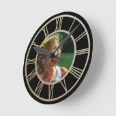 Your Photo Personalized With Roman Numerals Ronde Klok (Hoek)