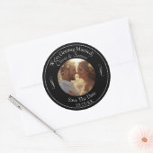 Your Photo, Save The Date, Black & White Infinity Ronde Sticker (Envelop)