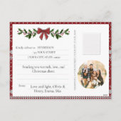 Your Photo Vintage Christmas Santa Personalised  Feestdagenkaart (Achterkant)